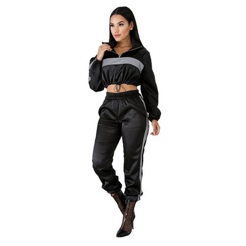 Reflective Set Turn-down Collar Buckle Drawstring - tuttostyle4u
