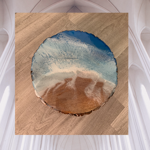 Wood & Resin Mini Table beach style - tuttostyle4u