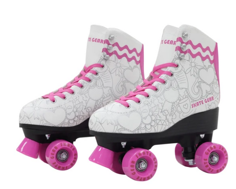 SKATE GEAR Graphic Quad Roller Skate - Vivid Pink - tuttostyle4u