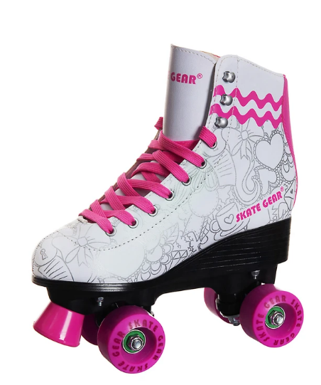 SKATE GEAR Graphic Quad Roller Skate - Vivid Pink - tuttostyle4u
