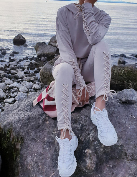 Set Workout Long Sleeve Suit Cotton Women Tracksuit Crop Top And Pants Set Lady - tuttostyle4u