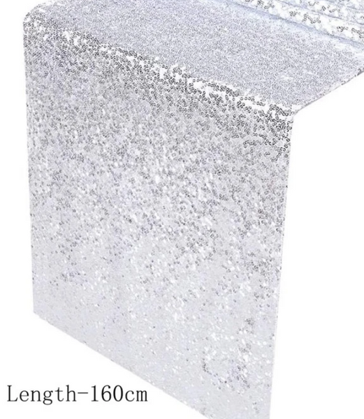 Party Glitter Table Runner Silver - tuttostyle4u