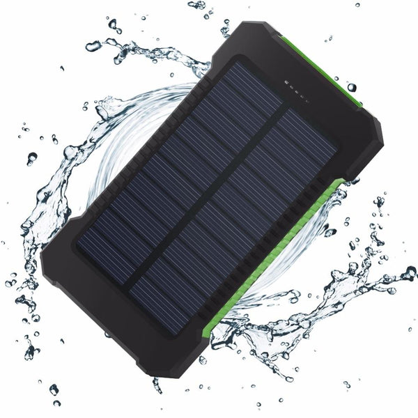 Solar Power Bank 10000mah Dual USB Li-Polymer Solar Battery Charger Waterproof - Travel With a compass LED light - tuttostyle4u