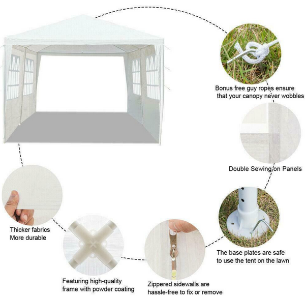 Outdoor 10'x20'Canopy Party Wedding Tent Heavy Duty Gazebo Pavilion Cater Events - tuttostyle4u