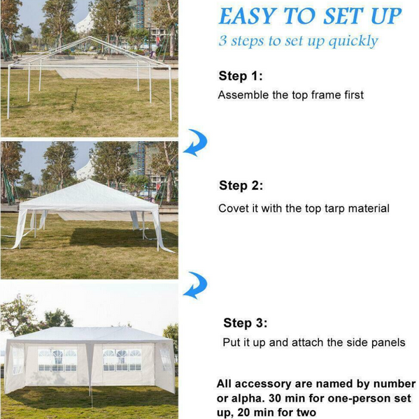 Outdoor 10'x20'Canopy Party Wedding Tent Heavy Duty Gazebo Pavilion Cater Events - tuttostyle4u