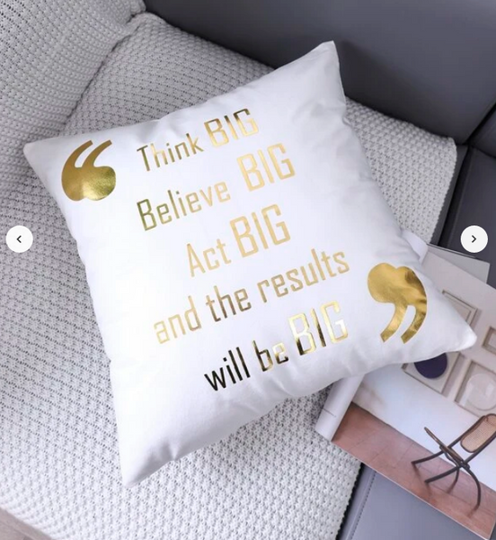 Think Big Graphic Cushion Cover Without Filler - tuttostyle4u
