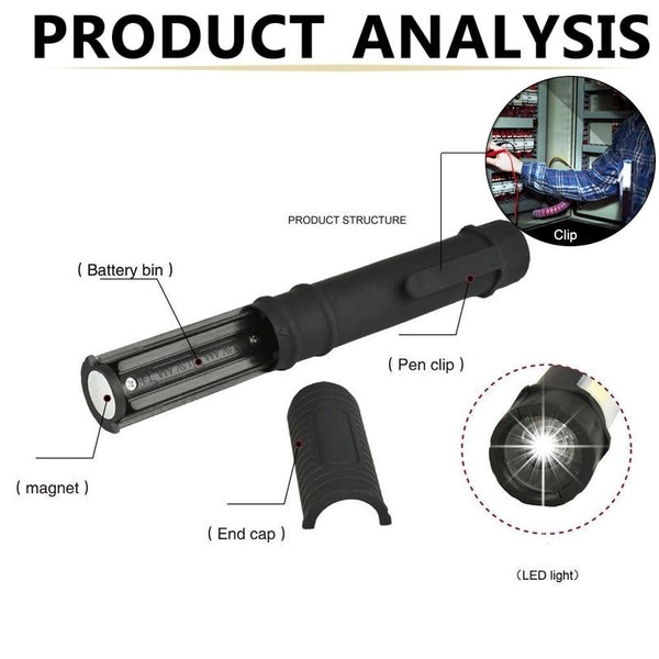 Torch LED Light  Magnetic Multifunction Fashlight - tuttostyle4u