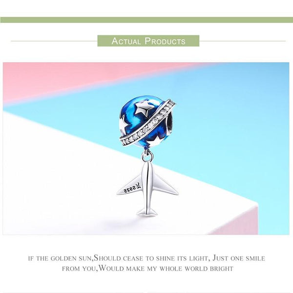 Traveling Airplane Cute Blue Beads Original Charm - tuttostyle4u