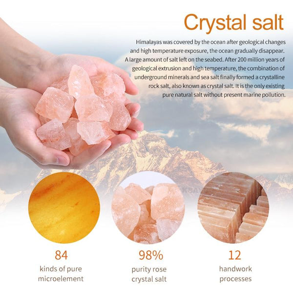 USB Crystal LED Light natural Himalayan salt lamp Mood Creator led Air Purifier - tuttostyle4u