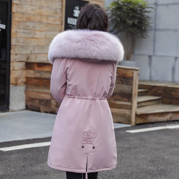 Winter Parkas coat hooded fur collar thick section warm - tuttostyle4u