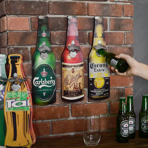 Wooden Wall Bottle Opener Retro Beer Bottle - tuttostyle4u