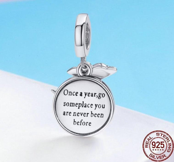 World Travel Planet & Earth Blue Dangle Charm - tuttostyle4u