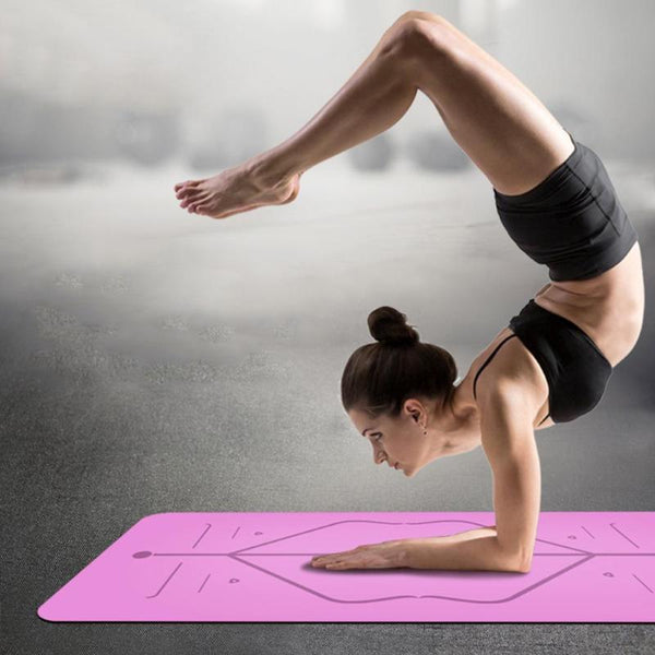 Yoga Mat with Position Line Non Slip Fitness Exercise Carpet Mat Workout - tuttostyle4u
