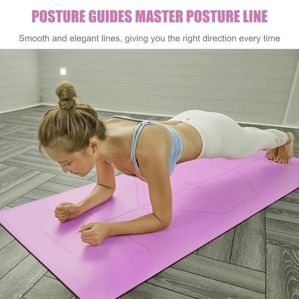 Yoga Mat with Position Line Non Slip Fitness Exercise Carpet Mat Workout - tuttostyle4u