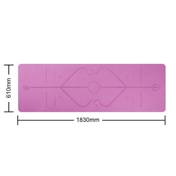 Yoga Mat with Position Line Non Slip Fitness Exercise Carpet Mat Workout - tuttostyle4u