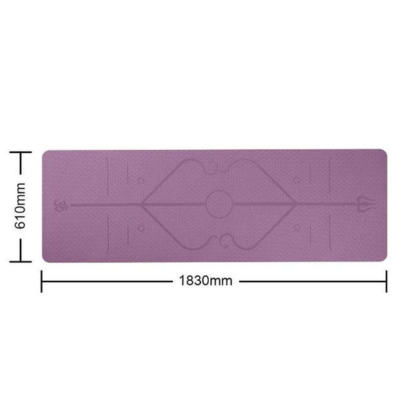 Yoga Mat with Position Line Non Slip Fitness Exercise Carpet Mat Workout - tuttostyle4u
