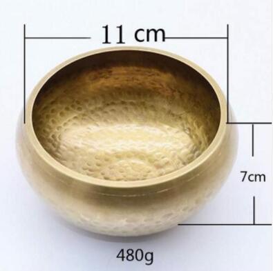 Yoga Meditation Brass Singing Bowl Buddhist Sound Treatment Bowl Copper - tuttostyle4u